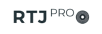 geometric text logo rtj pro in charcoal gray